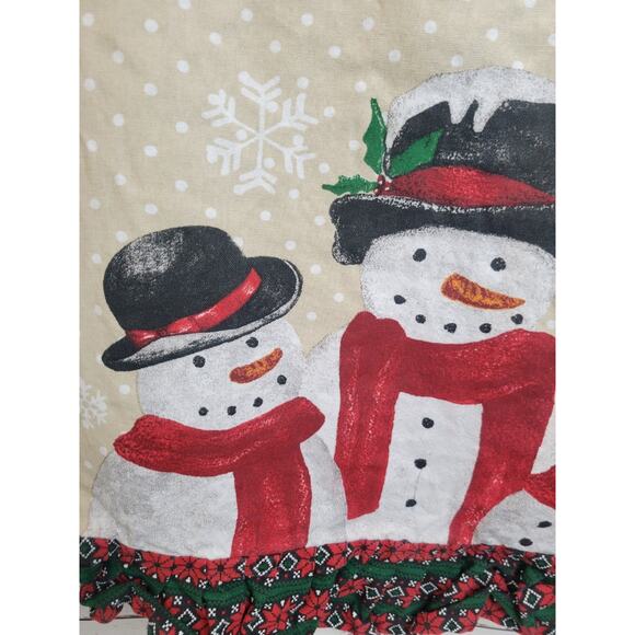 St. Nicholas Square Apron Snowman Holiday Yuletide Warm Wishes Grannycore Family - Picture 2 of 9